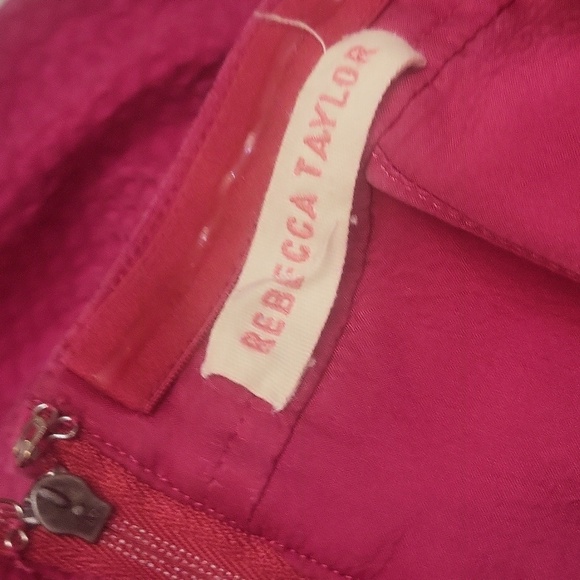 Rebecca Taylor Strapless Mini Dress Pockets Bright Pink 100% Silk - Picture 4 of 5